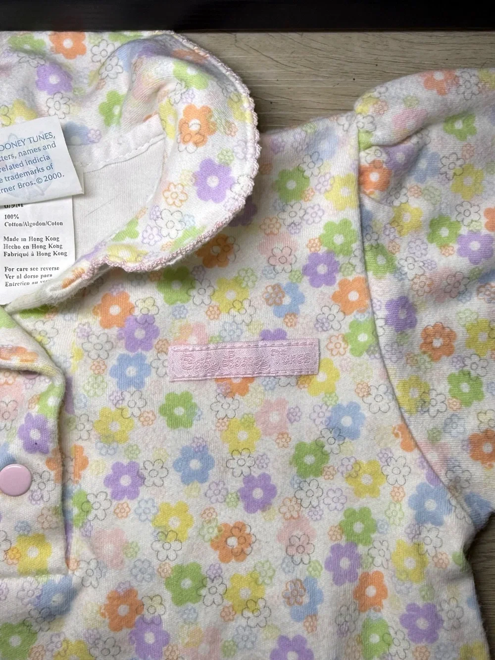 New Vintage 1980s Toddlers Tweety Bird All Over Print Patched Romper